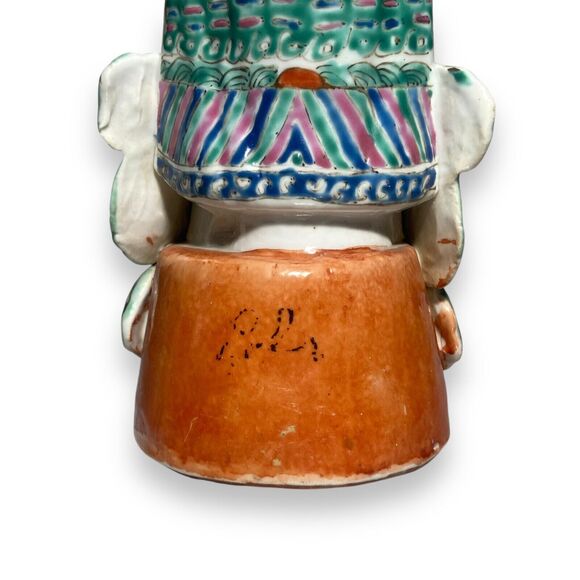 Antique Chinese Famille Verte Rose Enamel Porcelain Standing Immortal Figure - Picture 11 of 13